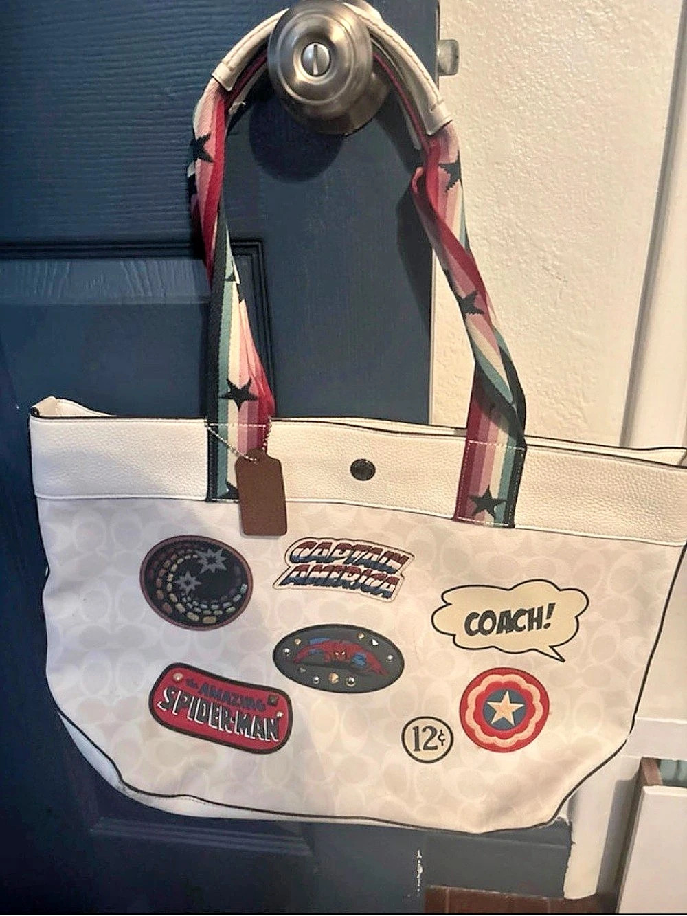 Coach x Marvel Tote Bag in White & Red